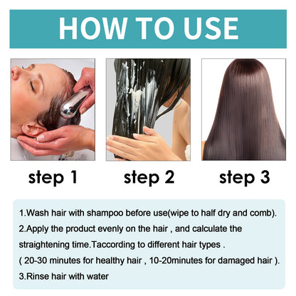Protein Correction Hair Straightening Cream, Smoothing Frizz Repair Split Damaged Hair Straightening Treatment Cream