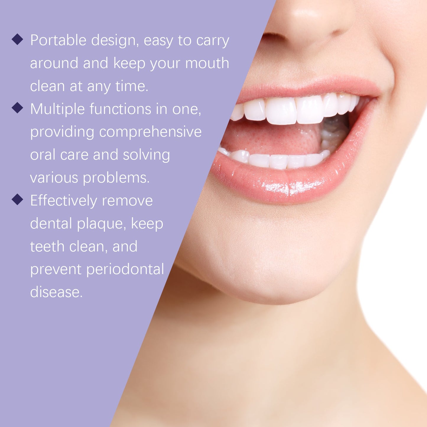 Purple Dental Mouthwash, Gentle Ingredients To Protect Teeth Clean Stains Left Fresh Smell