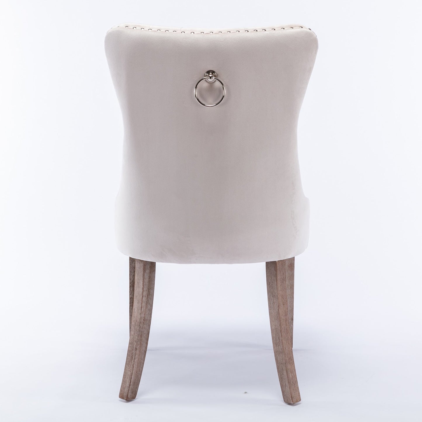 Nikki Collection Modern High-end Tufted Solid Wood Contemporary Velvet Upholstered Dining Chair 2-Pcs SetBeige