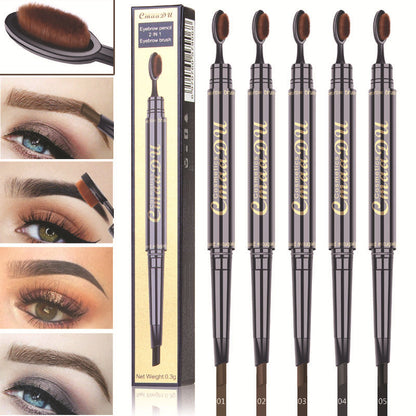 CmaaDu Toothbrush head eyebrow pencil pigment multi functional waterproof double ended eyebrow