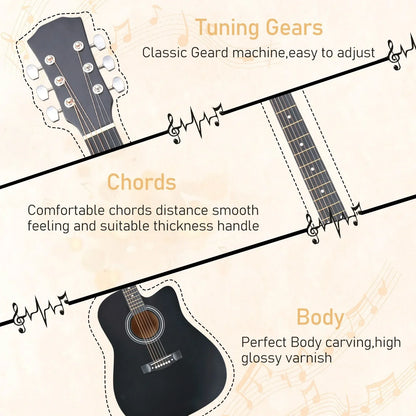 41-Inch Beginner Acoustic Guitar Package - Starter Bundle Kit
