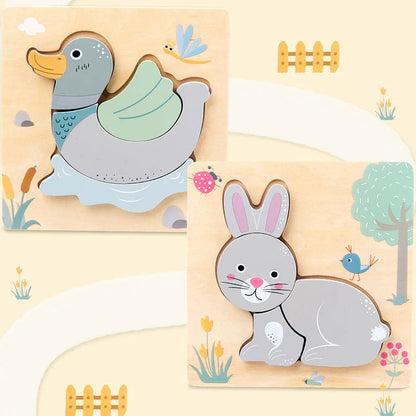 Wooden New Cartoon Animal Stereoscopic Plane Puzzle for Early Childhood Education Cognitive Puzzle Puzzle Toy