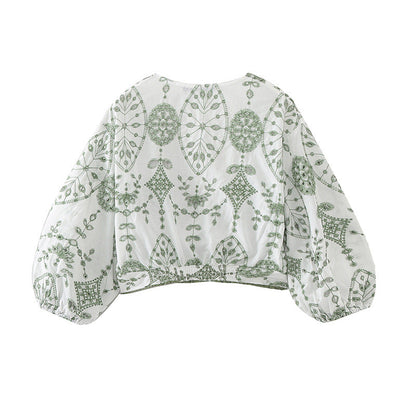 Fashionable Casual Loose Embroidered Short Top and Shorts for Women