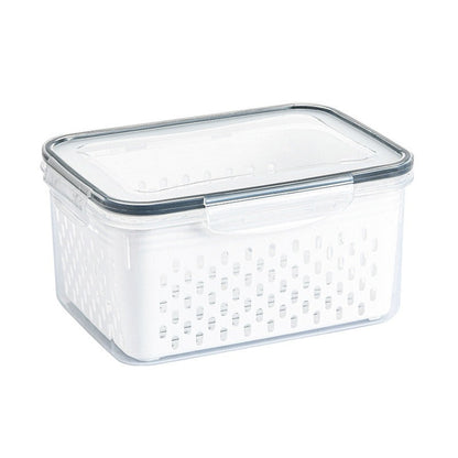 Kitchen food sealed preservation box fruit and vegetable drainage plastic storage box with lid