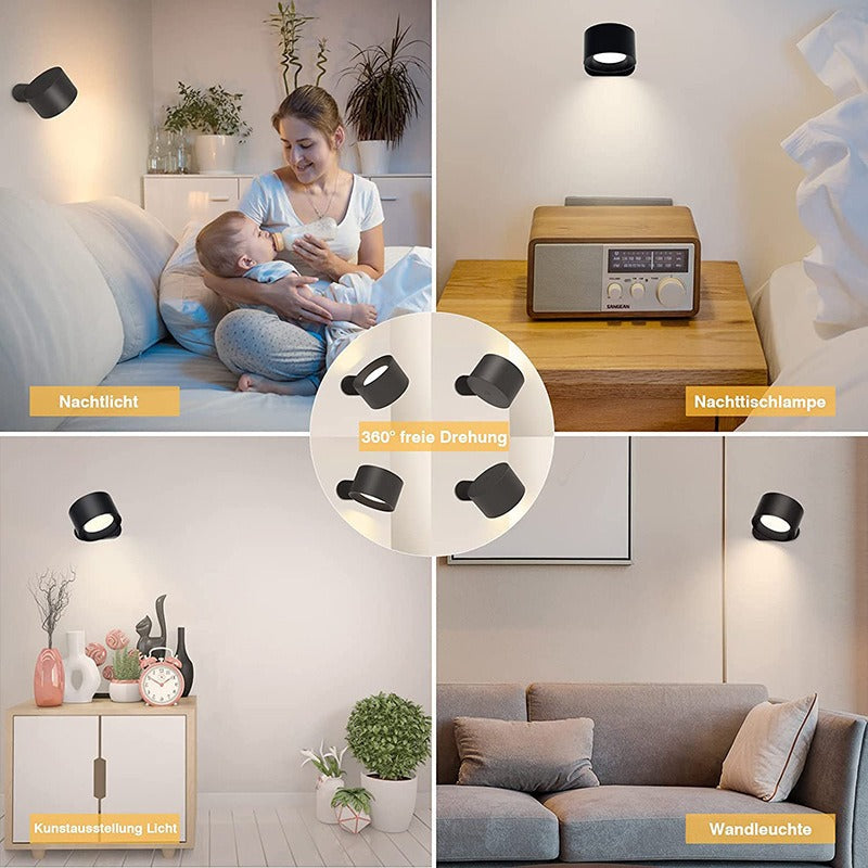 USB charging wall light LED bedside reading light charging portable touch adjustment night light magnetic suction cabinet light