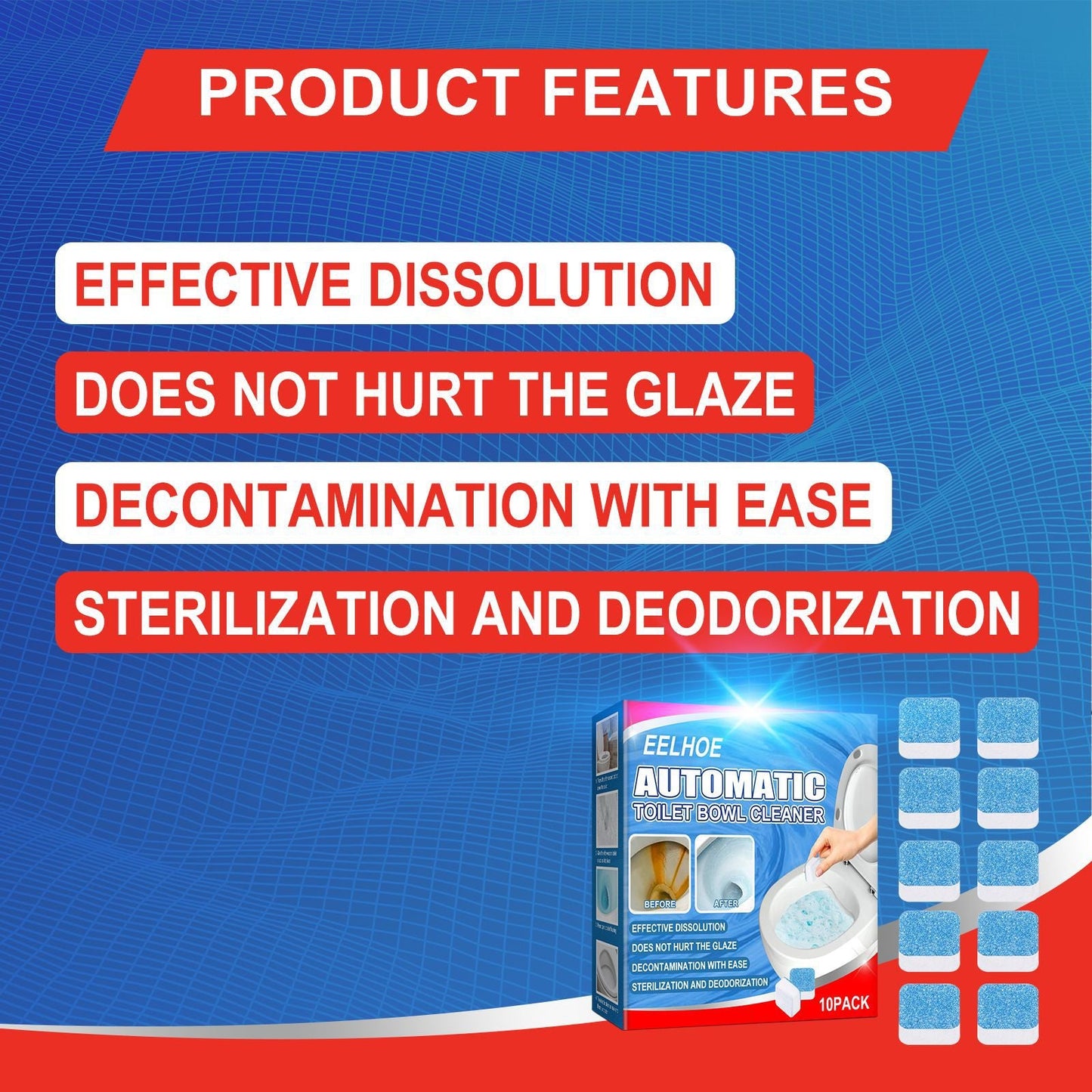 Toilet Toilet Cleaning Tablet Toilet Block Deodorizing Urine Stains Cleaning Effervescent Tablet Sink Stain Removal Scent