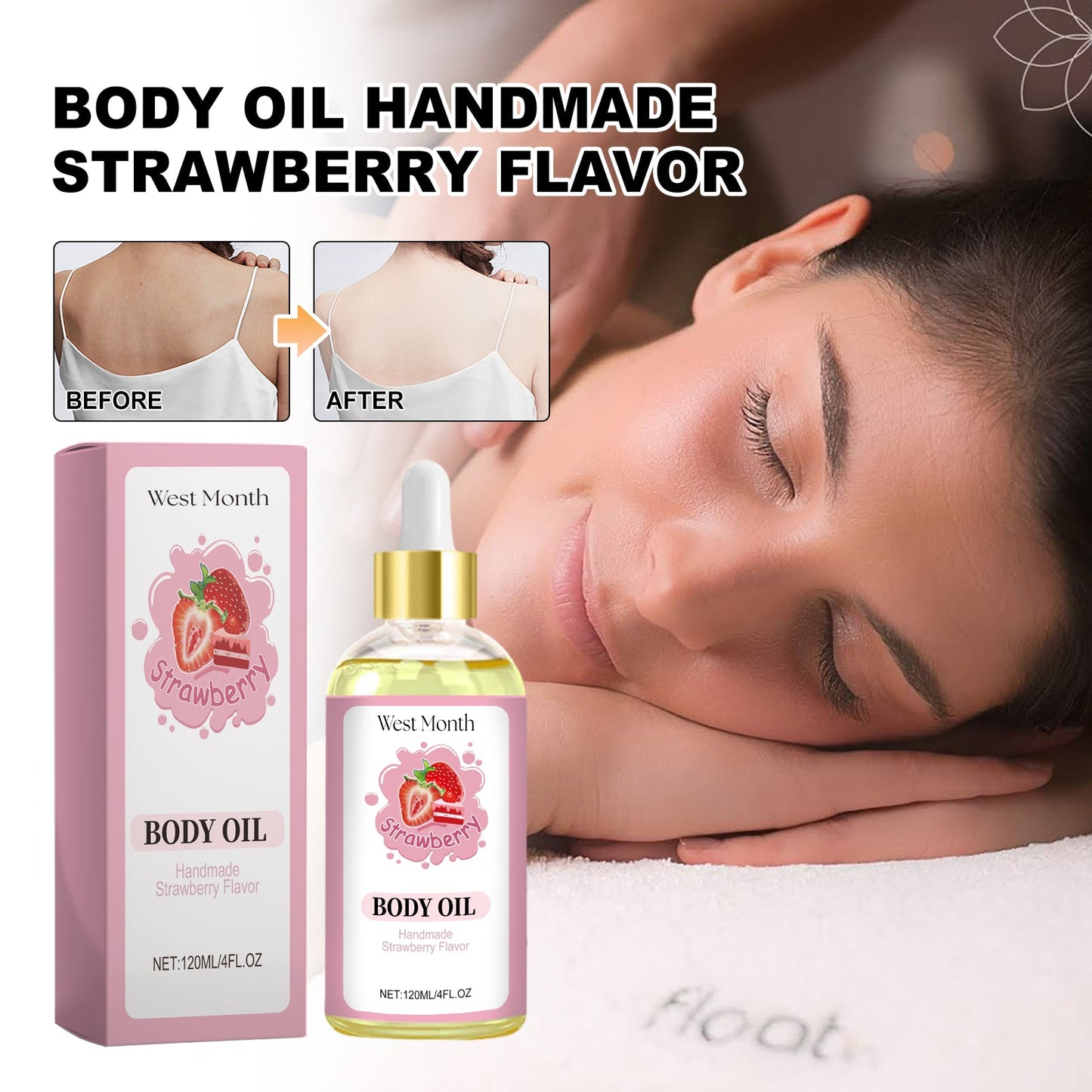 Strawberry Body Care Oil Moisturizes Tender And Firming Skin Full Body Massage Body Care