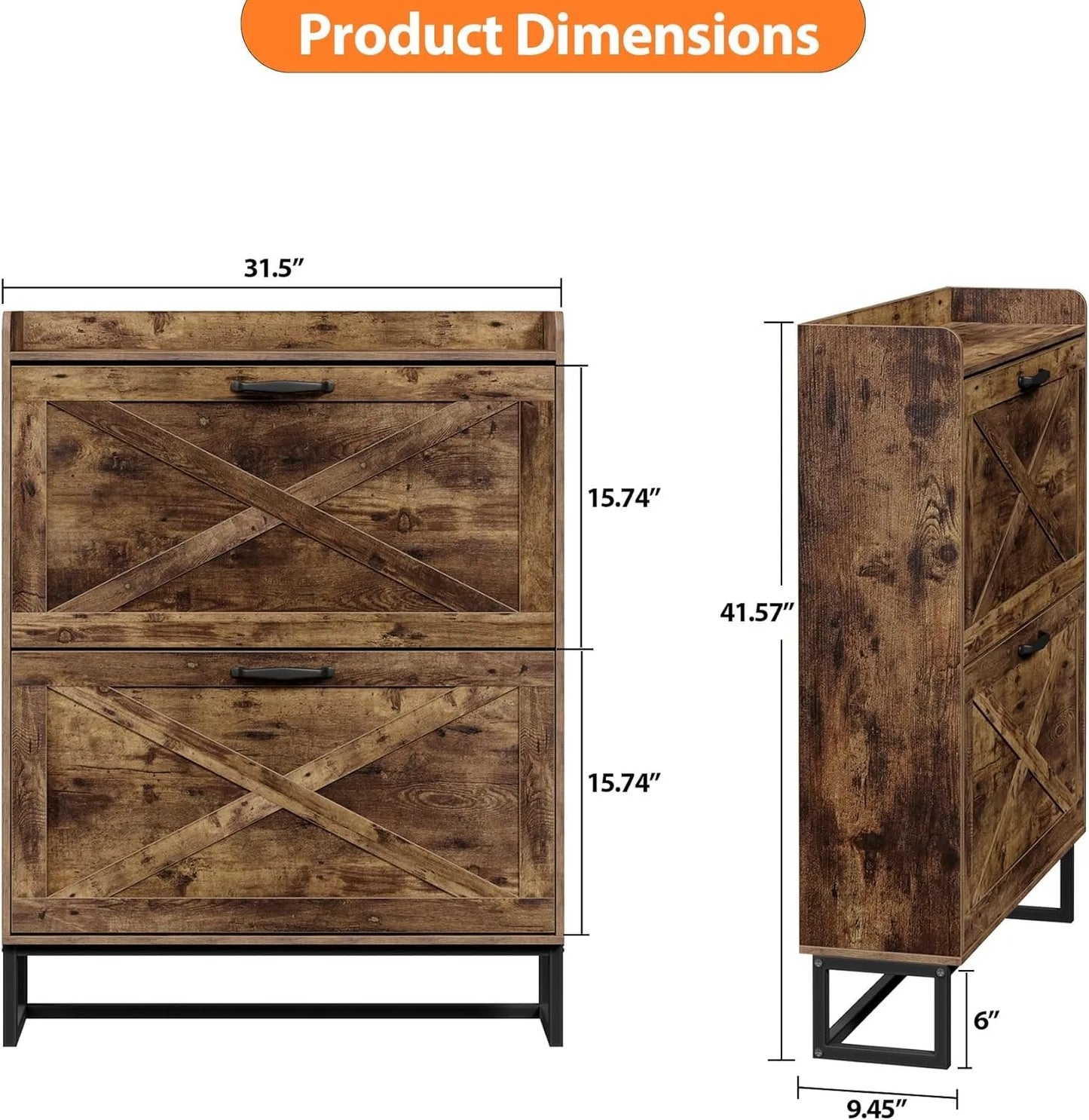 Shoe Cabinet with 2 Flip Drawers, Hidden Shoe Storage Cabinet for Entryway, Narrow Shoe Rack, Freestanding Slim Shoe