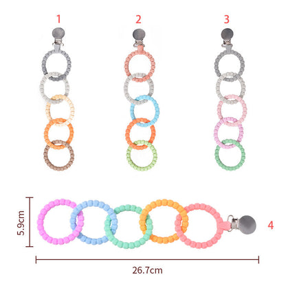 Baby Gloves Teething Rubber Silicone Baby Anti-Eating Hands Soothing Rattles Hand Ring Teething Stick Bite Toy