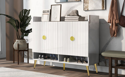 U-Can shoe cabinet with door, 11 layers with adjustable shelves, modern wooden shoe cabinet (PVC surface)