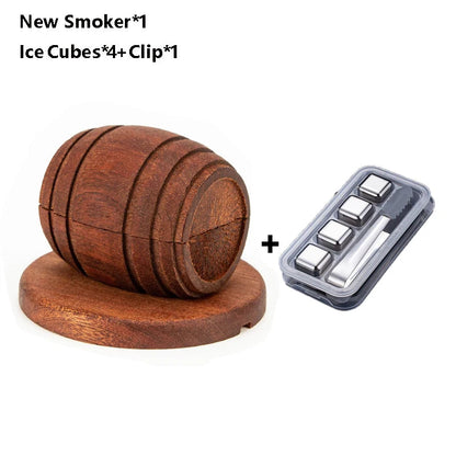 New Barrel Cocktail Smoking Kit with Wood Chips 4 Flavors Old Fashioned Drink Smoker Infuser for Bar Drinks Kitchen