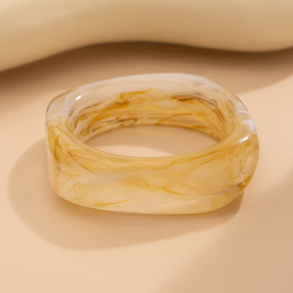 Vintage Irregular Dyeing Bracelet Round Wide Face Acrylic Bracelet for Women