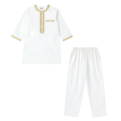 Middle Eastern teenage boy embroidered robe set