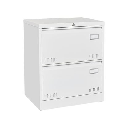Horizontal file cabinet, 2 drawers, white file cabinet with lock, metal file cabinet with lock, 3 drawers, legal office cabinet