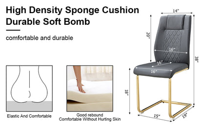 Comes with faux leather cushioned seats living room chairs with metal legs (gray+PU leather)