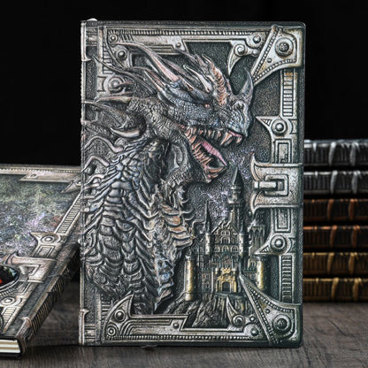 Retro Embossed Evil Dragon Notebook Metal Three-Dimensional Dinosaur European-Style Notebook