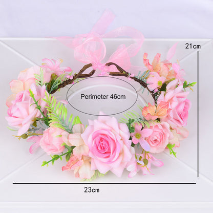 Korean garland headdress fresh corolla walk show dance headdress holiday pastoral props handmade hairpin