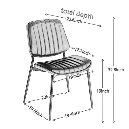2-piece retro linen chair set with curved wooden backrest, cushioned seat, adjustable metal legs, (Beige Linen)