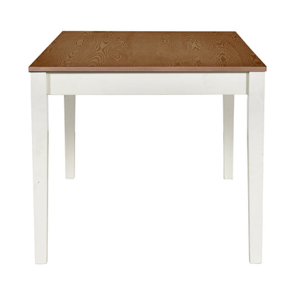 TOPMAX Mid-Century 6-Piece Wood Dining Table Set, Kitchen Table Set with Drawer  Upholstered Chairs and Bench  Butter Milk