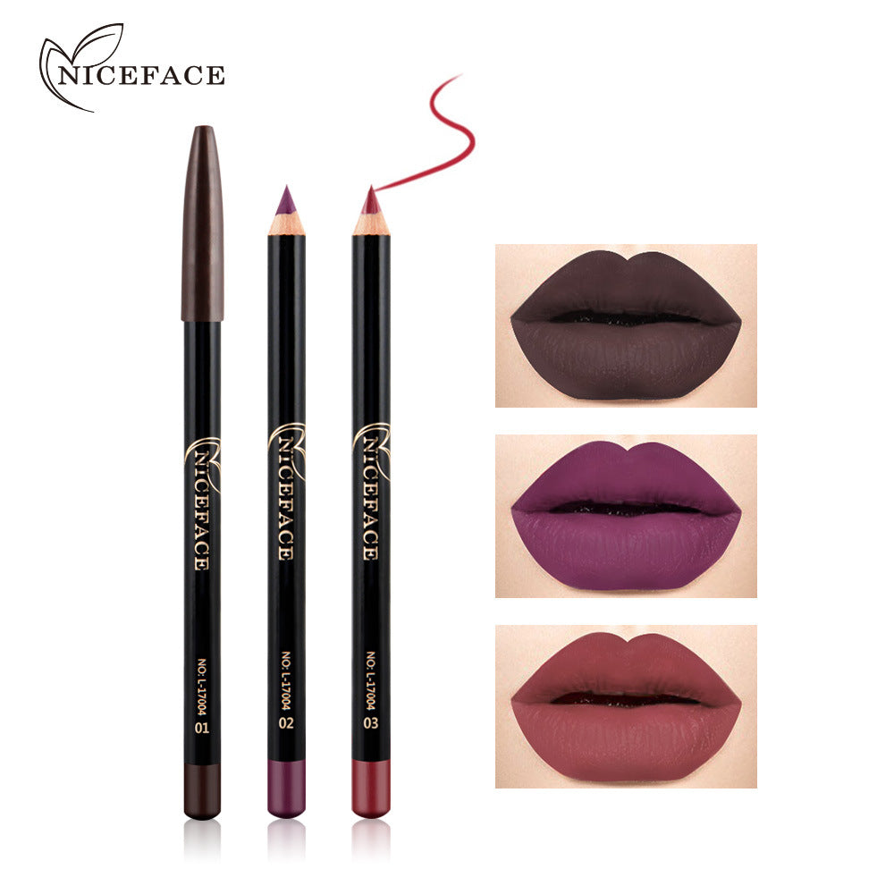 NICEFACE Nude Color Lip Pencil 12 Color Waterproof Lip Liner Nude Color Lip Pencil