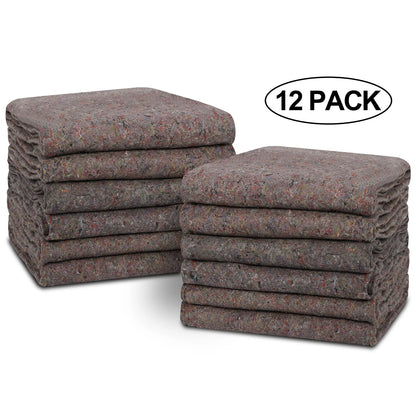 12 Pack Heavy Duty Moving Blankets 54” x 72” Shipping Furniture Protection Pads