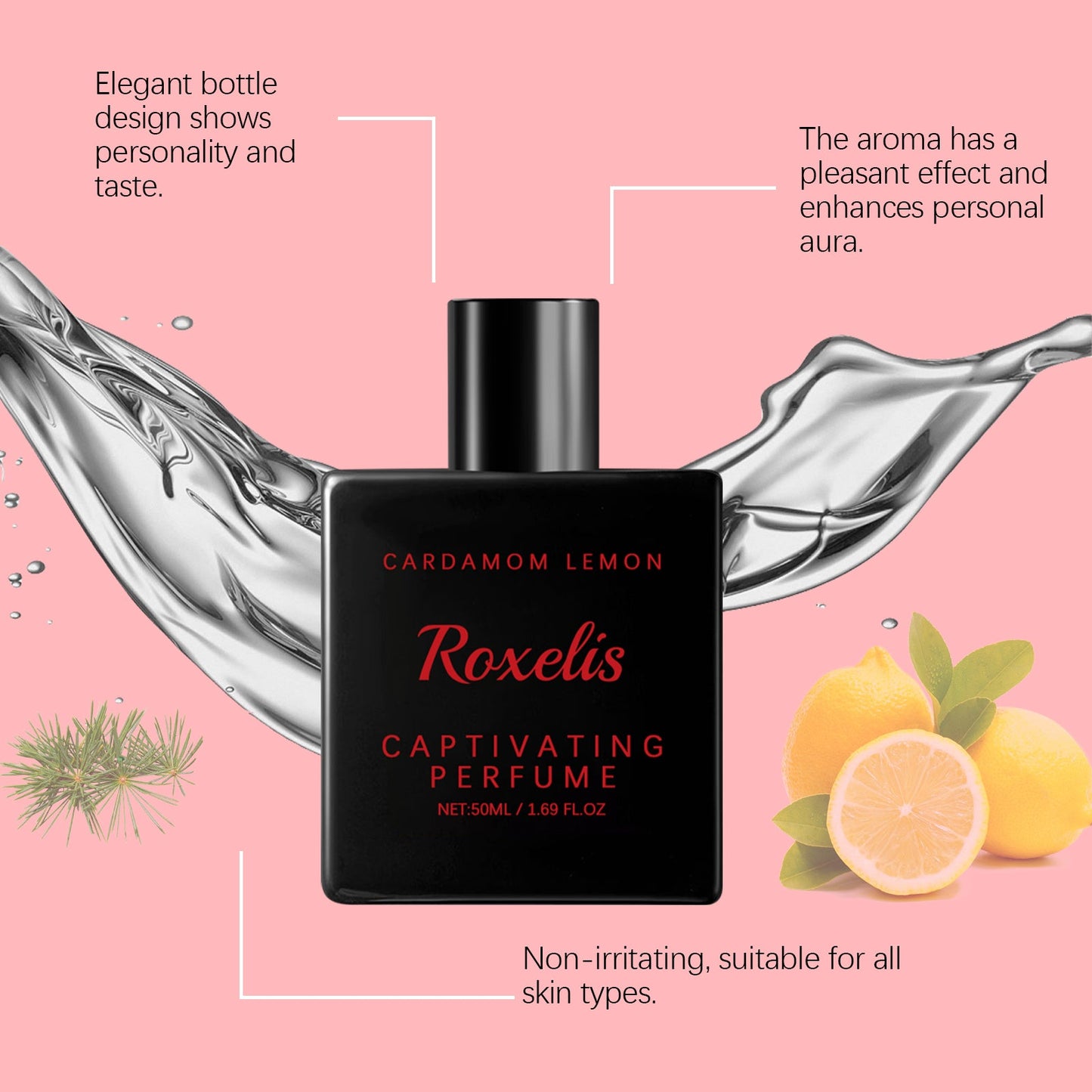 Rich Cardamom Lemon Charming Perfume Rich Charming Perfume Cardamom Lemon Fresh Unique Charm Rich Fragrance