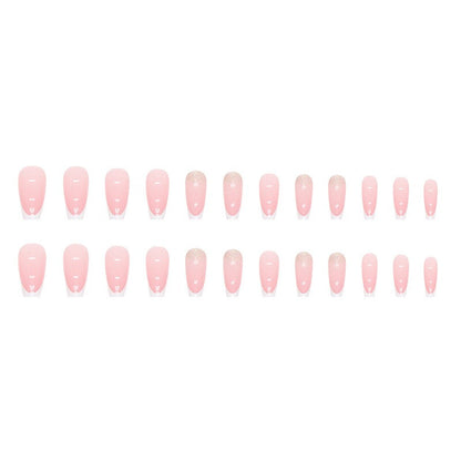 French simple glitter girl’s soft and tender wearable manicure nails