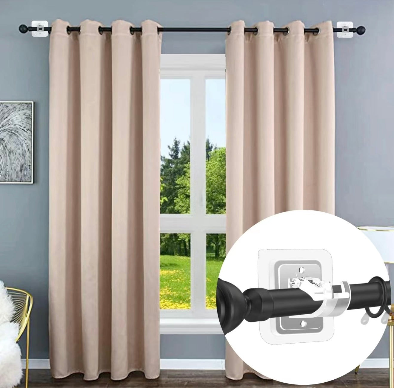 CrystalFix Curtain Rod Hooks Set