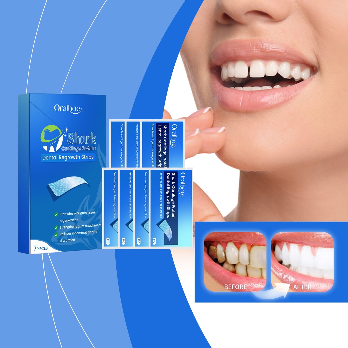 Tooth Beauty Patch, Clean Mouth Stains Tartar Yellow Fresh Breath Whitening Tooth Care Patch