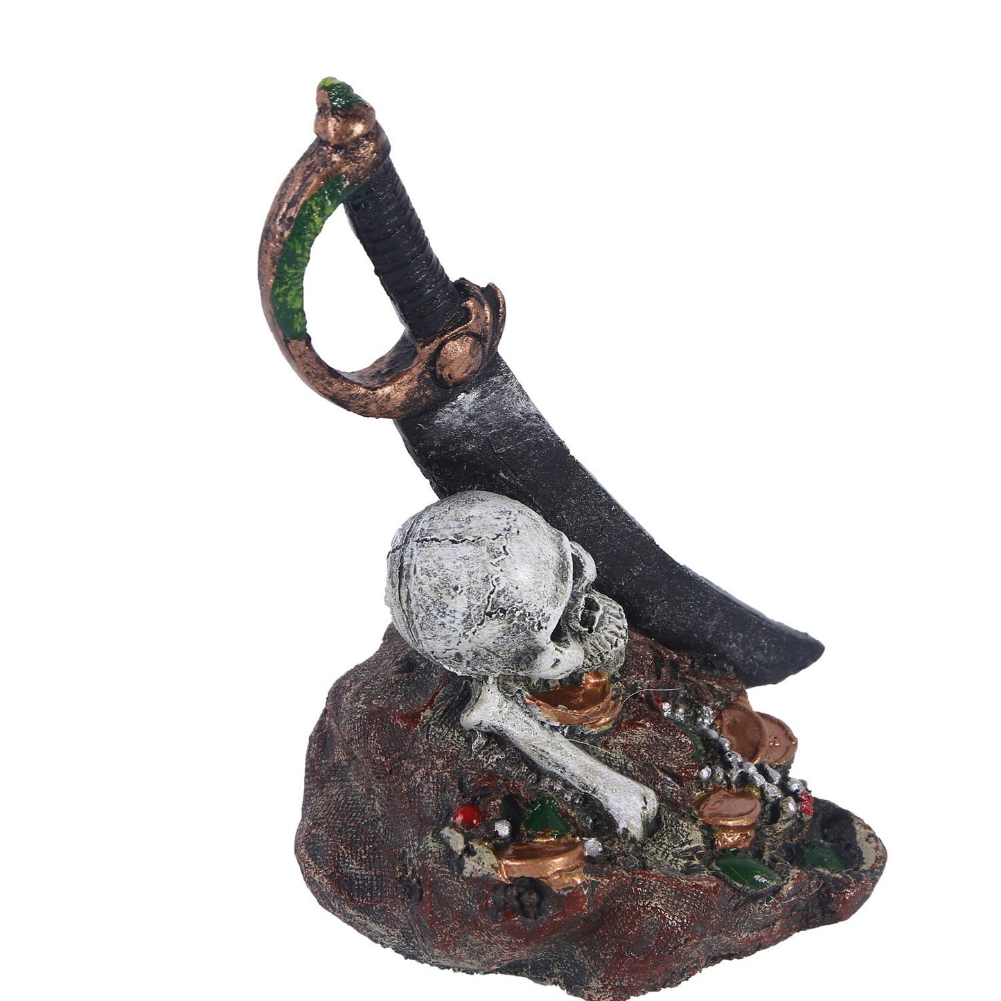 Zombie skull reptile toy hiding room fish tank decoration