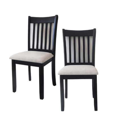 Upholstered Seating Comfortable Black Dining Chairs Set Of 2 For Farmhouse Kitchen