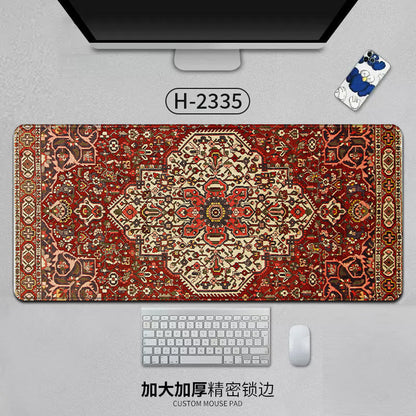 Large Persian Mouse Pad Office Carpet MousePad Natural Rubber Lockedge Anti Slip Desk Mat Laptop Office Game Accessories Pad