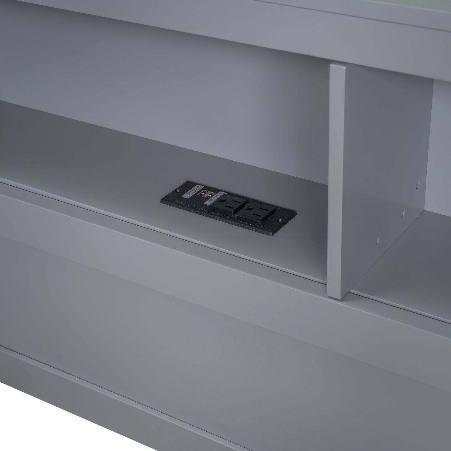 Wooden Twin Size DayBed with 2 Drawers, DayBed with Storage Shelf and USB Charging Ports,Grey