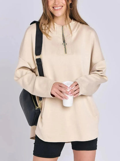 Quarter Zip Long Sleeve Hoodie