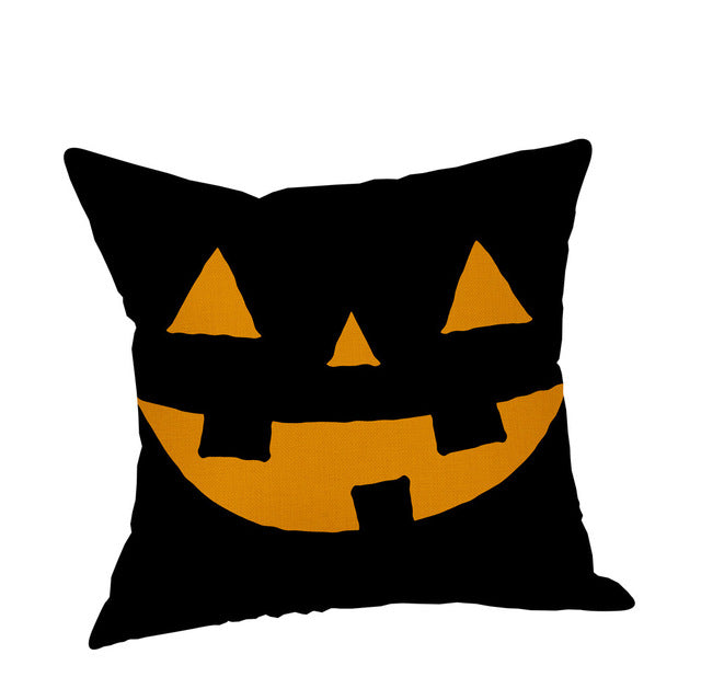 Truc of behandelen/pompoen print Happy Halloween Sierkussen Cover Kussen Case brief print Kussensloop Kussenhoes