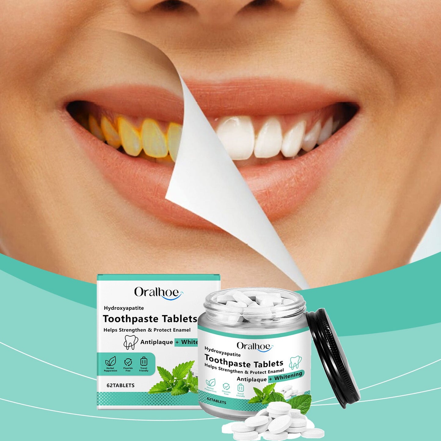 Mint Brightening Toothpaste Tablet Oral Deodorizer Fresh Breath Portable Toothpaste Chewable Tablet