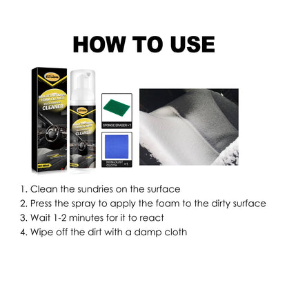 Car Interior Cleaner, Interior Instrument Panel Cleaning Maintenance Polishing Refurbished Multi-Functional Cleaner
