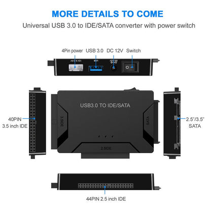USB 3.0 hard drive adapter for three purposes USB 3.0 to SATA/IDE easy drive cable multifunctional easy drive cable