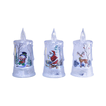 Christmas led electronic candle light Christmas snowman elk decoration luminous night light atmosphere light ornaments
