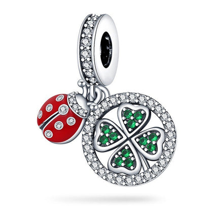 U-shaped Horseshoe Clover Wishing Tree Pendant Copper Silver Plated DIY Jewelry