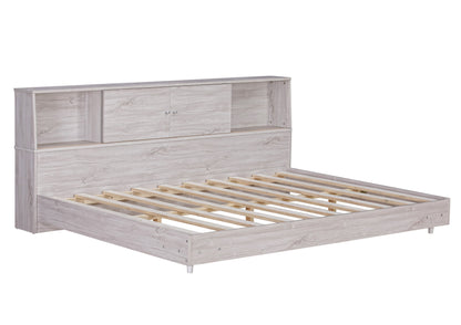 Full Size Daybed Frame with Storage Bookcases White Oak