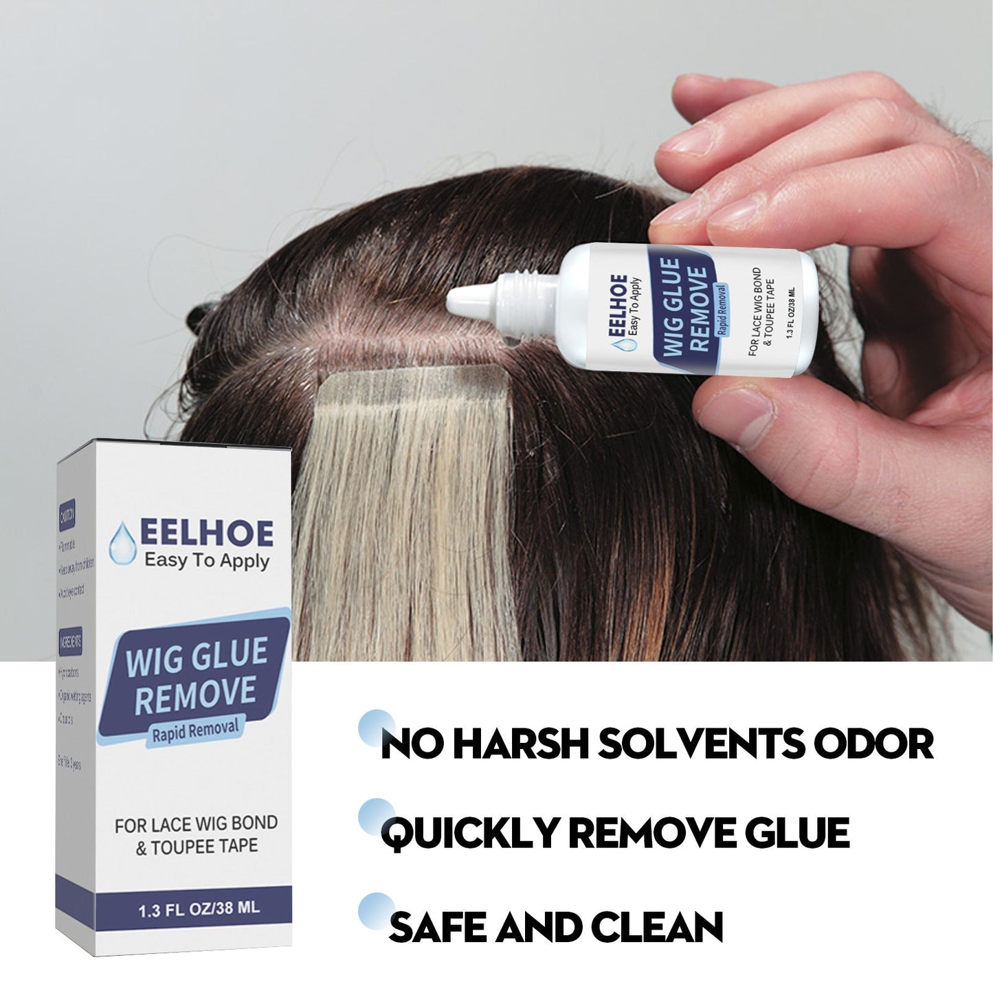 Wig Glue Remove, Skin Invisible Liquid Glue Weave Hair Repair Quickly Remove Hair Block Glue Wig Remove Glue
