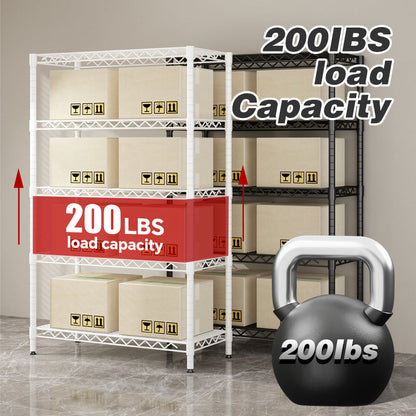 Wire frame metal storage rack adjustable rack, vertical storage rack unit (white, 42L x 18W x 71H)