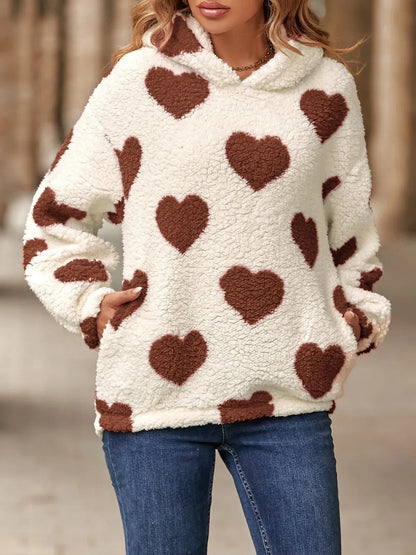 Heart Pocketed Dropped Shoulder Hoodie