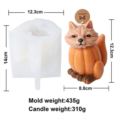 New Halloween Pumpkin Ghost Silicone Candle Mold Frog Owl Fox Pumpkin Animal Scented Plaster Resin