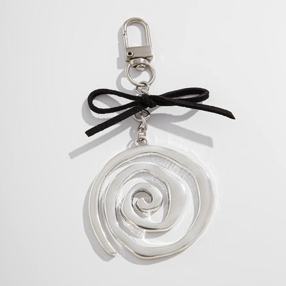 Original Design Spiral Pendant Keychain Versatile Alloy Korean Velvet Pendant