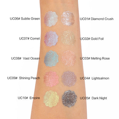 UCANBE New 8 color butterfly pattern diamond flash repair disc chameleon polarized face brightening three dimensional highlight set