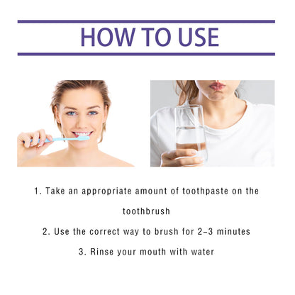 Teeth Whitening Correction Serum Purple Toothpaste, Clean Tooth Stains Brightening White Mild Gingival Care Breath Fresh And Deodorizing