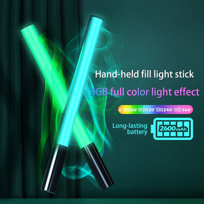 RGB Colorful LED Stick Fill Light Handheld 3200K-5600K LED Flash Light stick Speedlight Photographic Lighting