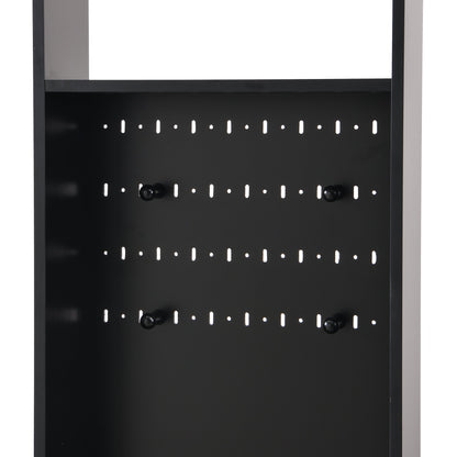 39.3'W70.8'H multifunctional corridor shoe cabinet with soft padded nail board and black hanger with entrance hook